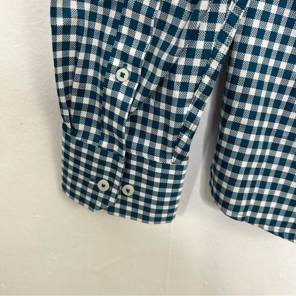 Southern Tide Blue White Gingham Tailored Button Sport Shirt Size Medium - Picture 9 of 13